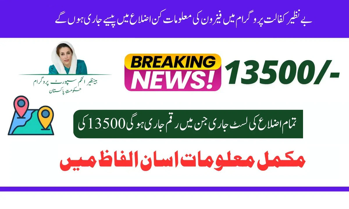Benazir Support Initiative 2025 Latest Update on Phase 1 Districts and PKR 13,500 Payments
