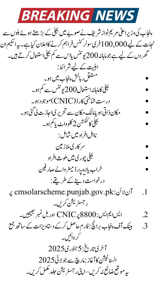 CM Punjab Free Solar Panel Scheme 2025 – Latest Updates on Distribution